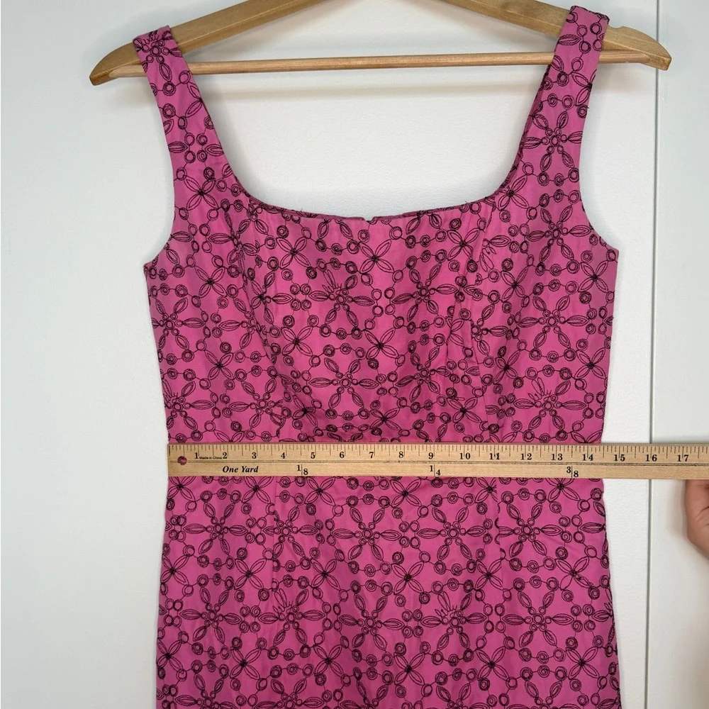 Vintage Lilly Pulitzer Pink Embroidered Sheath Dress Silk Blend 6 - Picture 2 of 10